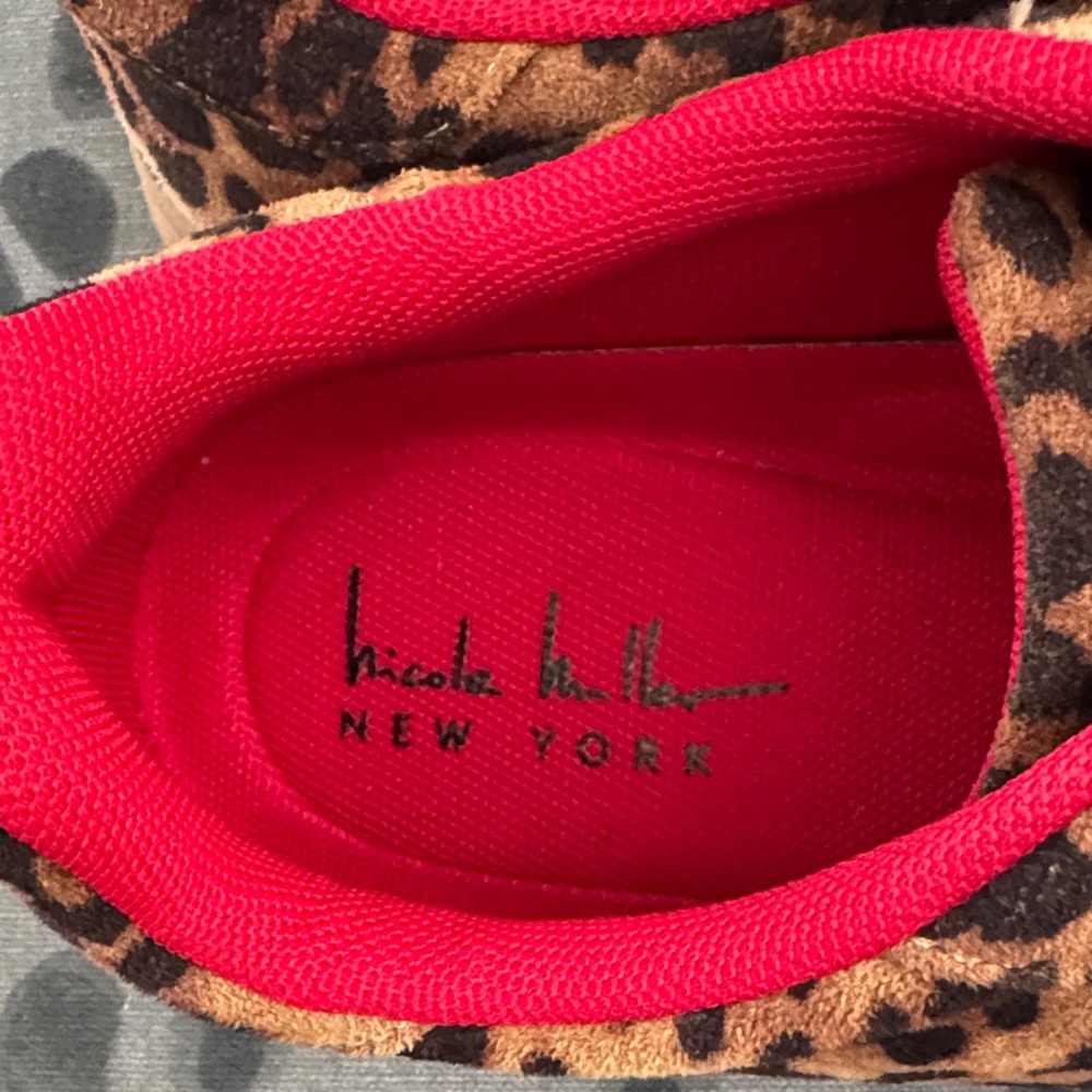 Nicole Miller Women’s Leopard Suede Tennis Shoes - Picture 6 of 7